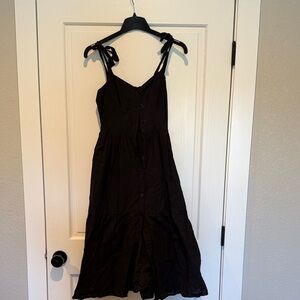 Urban Outfitters Black Button-Down Midi Dress